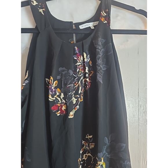 Violet + Claire Plus XL Blouse Blue Floral Chiffon Work Office Business Winter - Picture 2 of 7